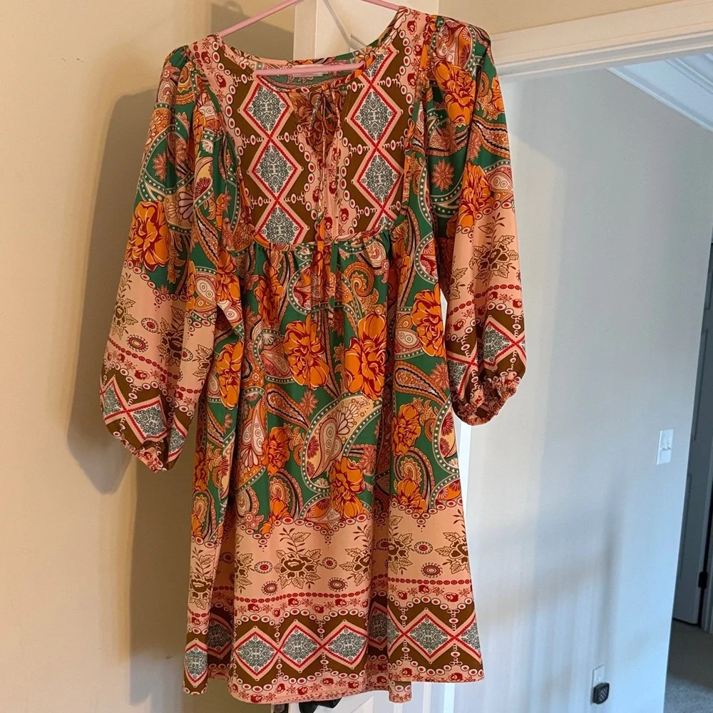 Floral Bohemian Dress - Picture 1 of 3